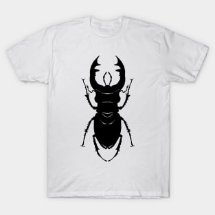 Black silhouette of a deer beetle T-Shirt